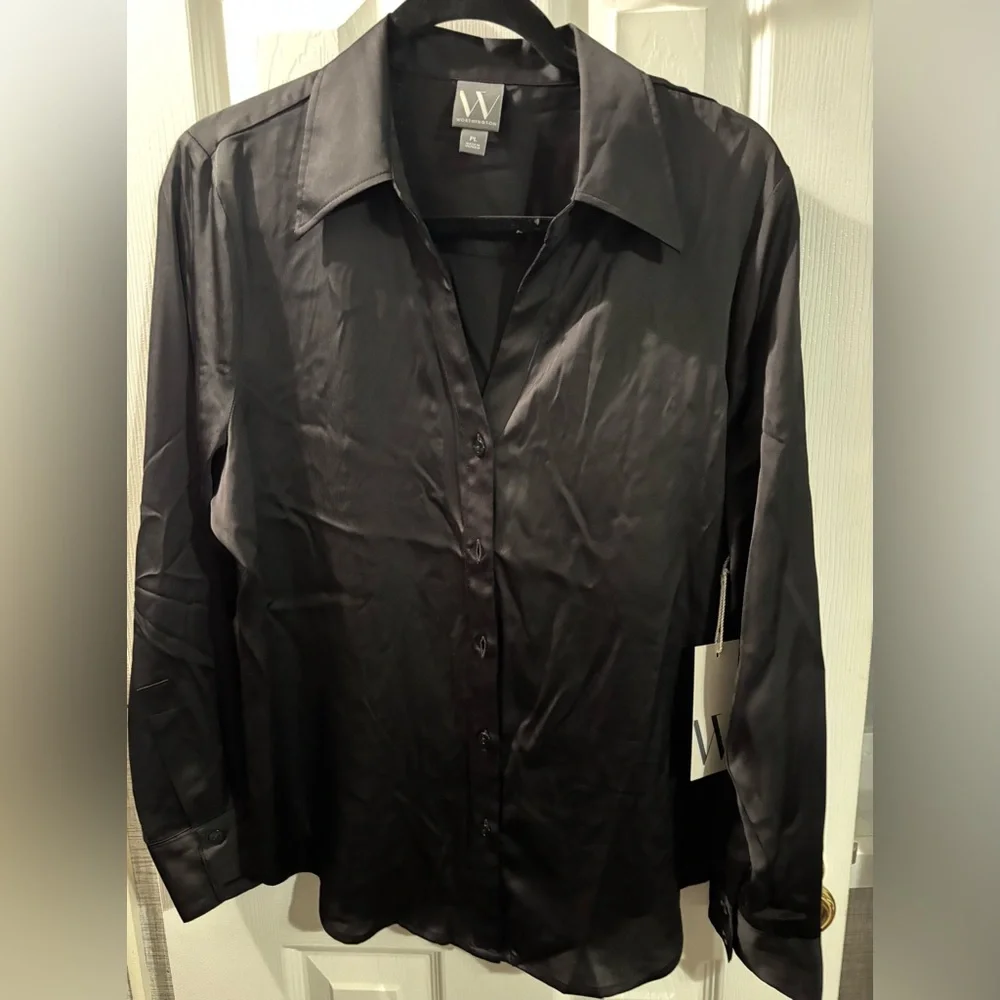 Worthington Black Blouse Petite NWT - Picture 2 of 3